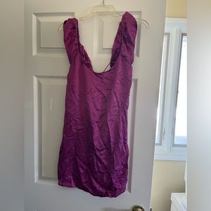 Bebe hot pink ruffle silky dress !